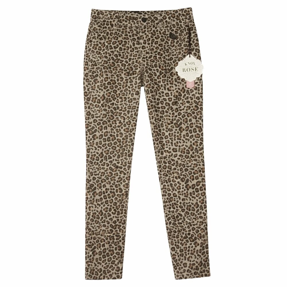 NWT KNOX ROSE Mid-Rise Ankle Skinny No-Gap Waist Tan Brown Pants Size 4